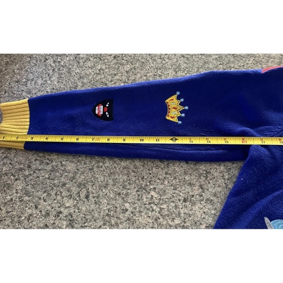 Designer All Over Embroidered Patch Style Fashion Sweater Small/Medium - Picture 9 of 16